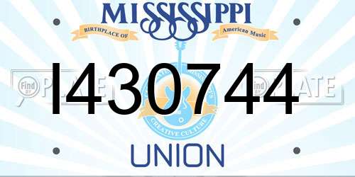 I430744 Mississippi License Plate