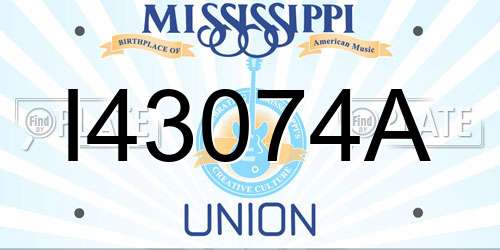I43074A Mississippi License Plate