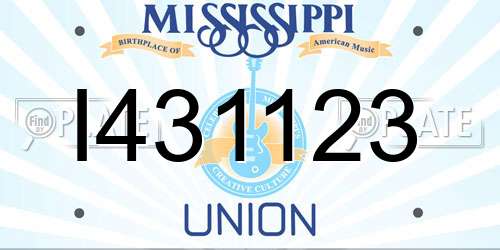 I431123 Mississippi License Plate