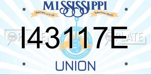 I43117E Mississippi License Plate