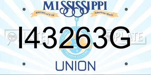 I43263G Mississippi License Plate