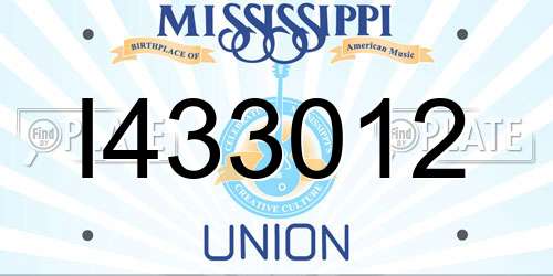 I433012 Mississippi License Plate
