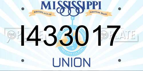 I433017 Mississippi License Plate