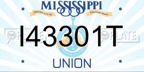 I43301T Mississippi License Plate
