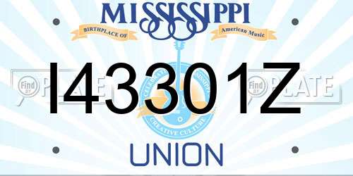 I43301Z Mississippi License Plate