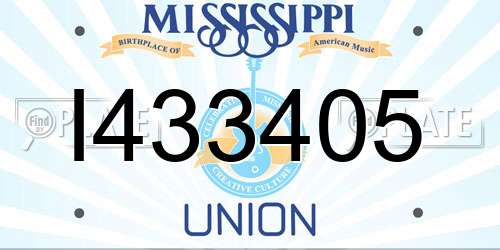 I433405 Mississippi License Plate