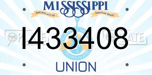 I433408 Mississippi License Plate