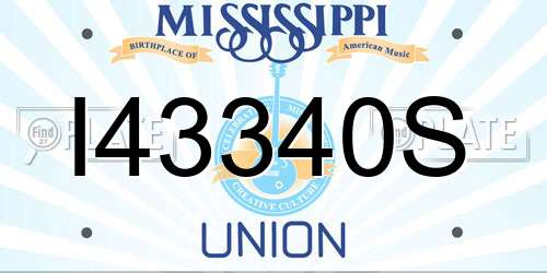I43340S Mississippi License Plate