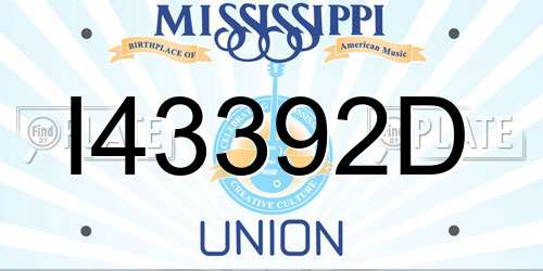 I43392D Mississippi License Plate