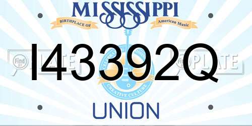 I43392Q Mississippi License Plate