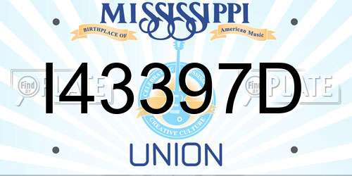 I43397D Mississippi License Plate
