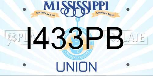 I433PB Mississippi License Plate