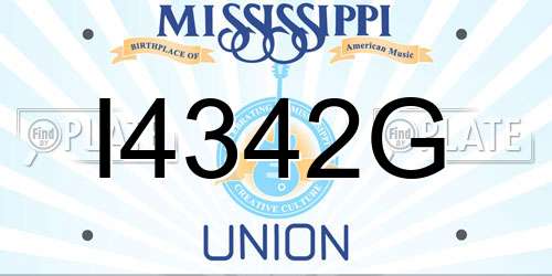 I4342G Mississippi License Plate