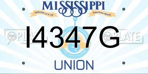 I4347G Mississippi License Plate