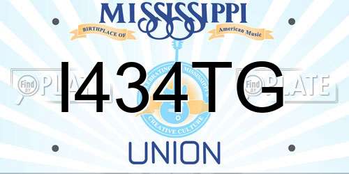 I434TG Mississippi License Plate
