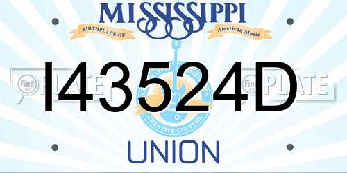 I43524D Mississippi License Plate