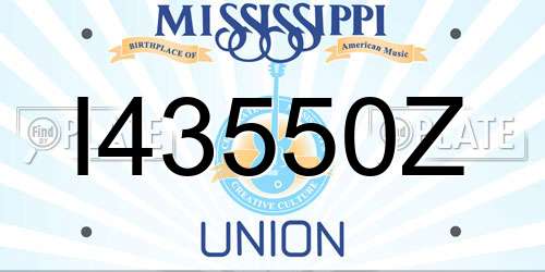 I43550Z Mississippi License Plate