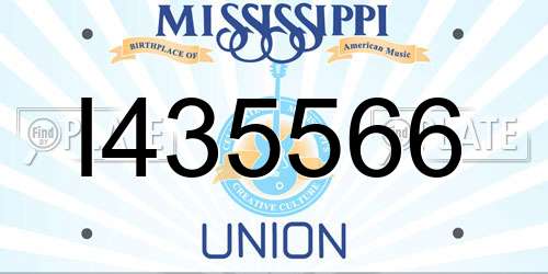 I435566 Mississippi License Plate