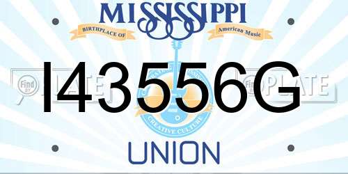 I43556G Mississippi License Plate