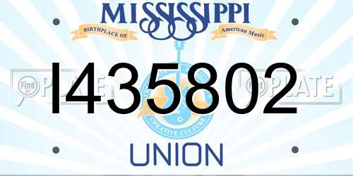 I435802 Mississippi License Plate