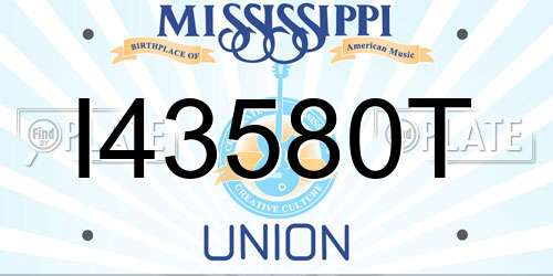 I43580T Mississippi License Plate