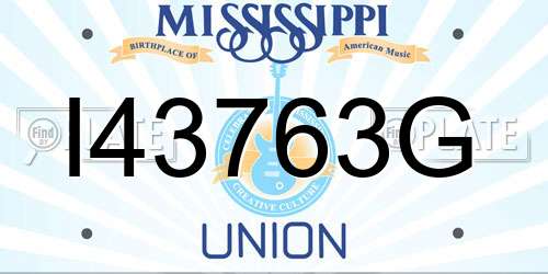 I43763G Mississippi License Plate