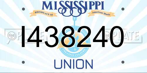 I438240 Mississippi License Plate