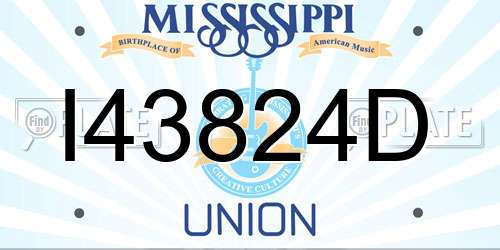I43824D Mississippi License Plate