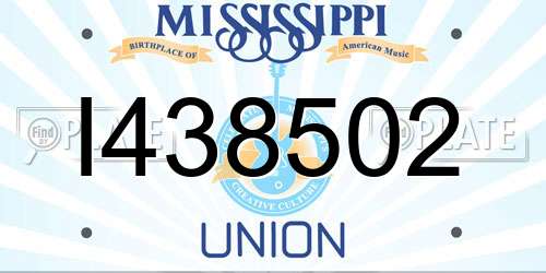 I438502 Mississippi License Plate