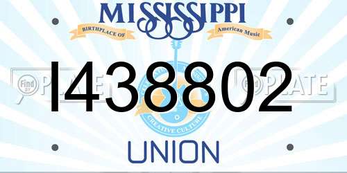 I438802 Mississippi License Plate