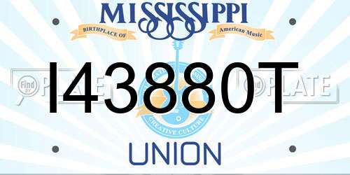 I43880T Mississippi License Plate