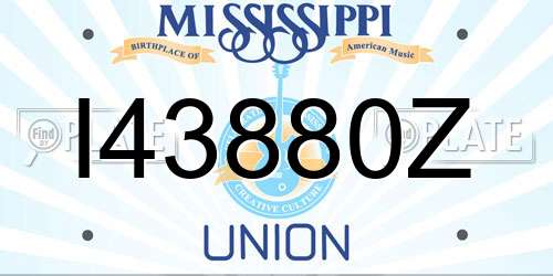 I43880Z Mississippi License Plate