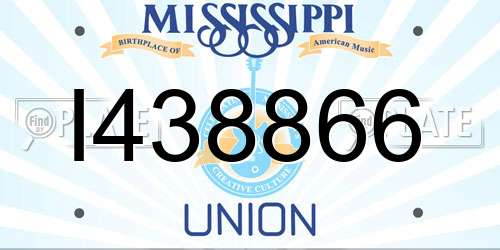 I438866 Mississippi License Plate