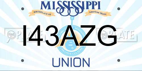 I43AZG Mississippi License Plate