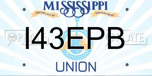 I43EPB Mississippi License Plate