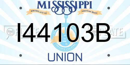 I44103B Mississippi License Plate