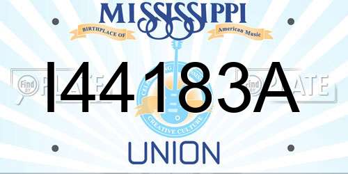 I44183A Mississippi License Plate