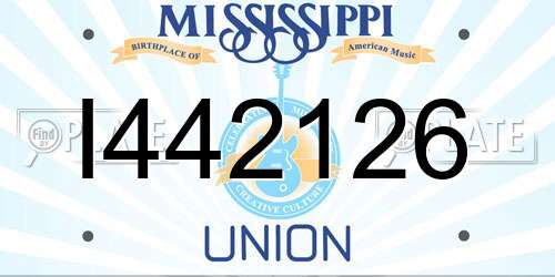 I442126 Mississippi License Plate