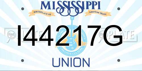 I44217G Mississippi License Plate