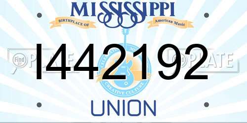 I442192 Mississippi License Plate