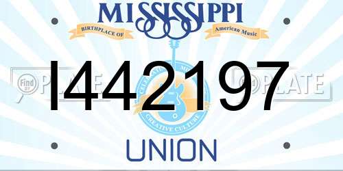 I442197 Mississippi License Plate
