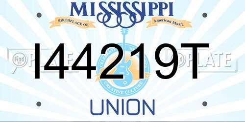 I44219T Mississippi License Plate