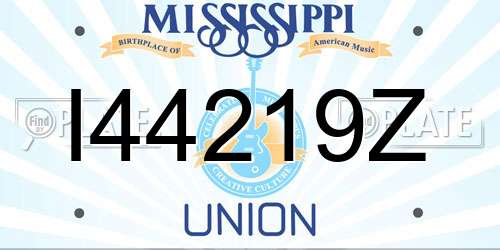 I44219Z Mississippi License Plate