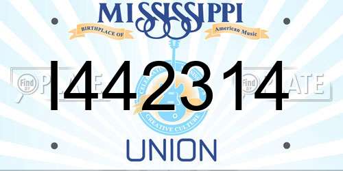 I442314 Mississippi License Plate