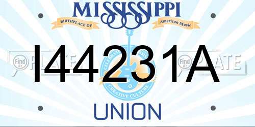 I44231A Mississippi License Plate