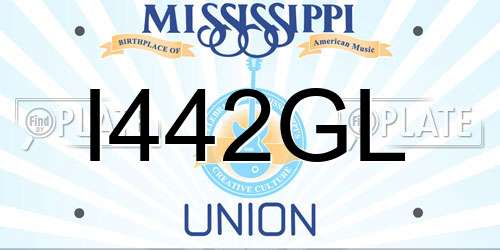 I442GL Mississippi License Plate