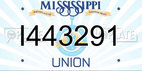 I443291 Mississippi License Plate