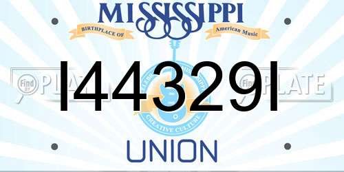 I44329I Mississippi License Plate
