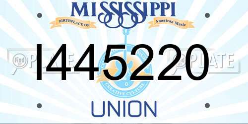 I445220 Mississippi License Plate