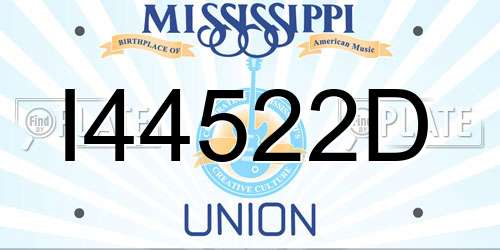I44522D Mississippi License Plate